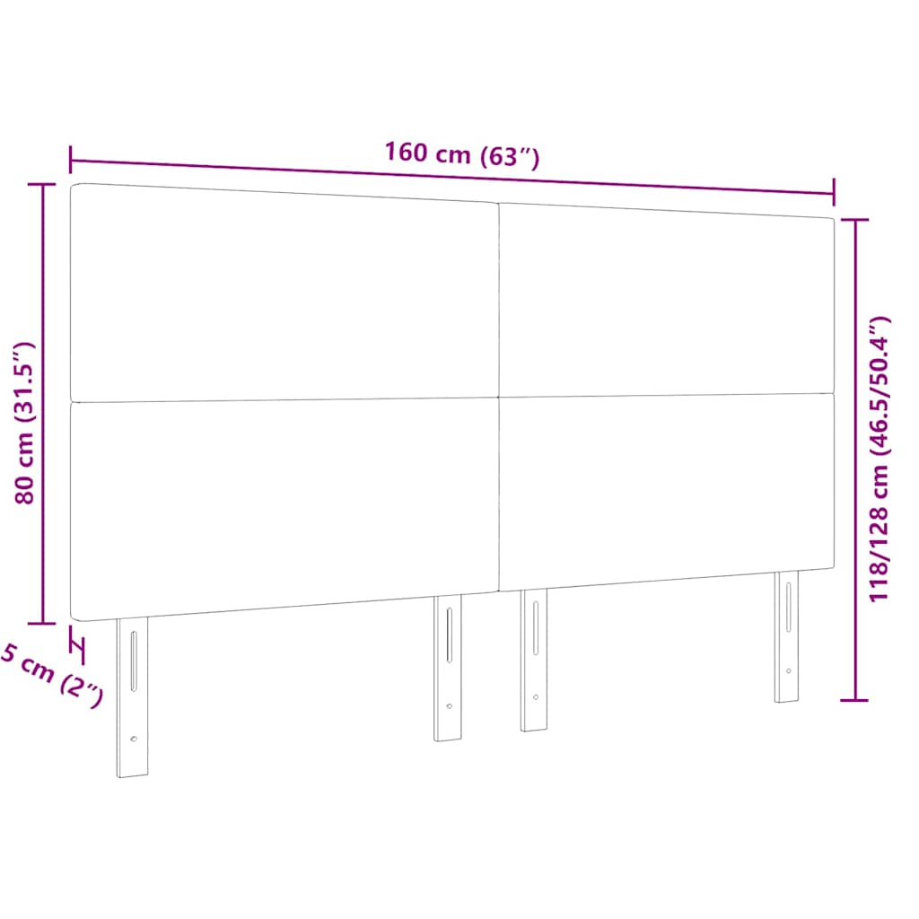LED Kopfteil mit LED-Lichtleisten Dunkelgrau 160 cm Cordstoff