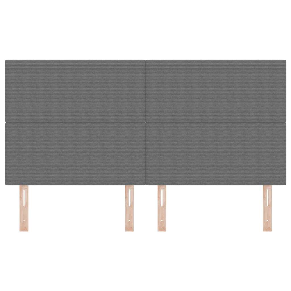LED Kopfteil mit LED-Lichtleisten Hellgrau 180 cm Cordstoff