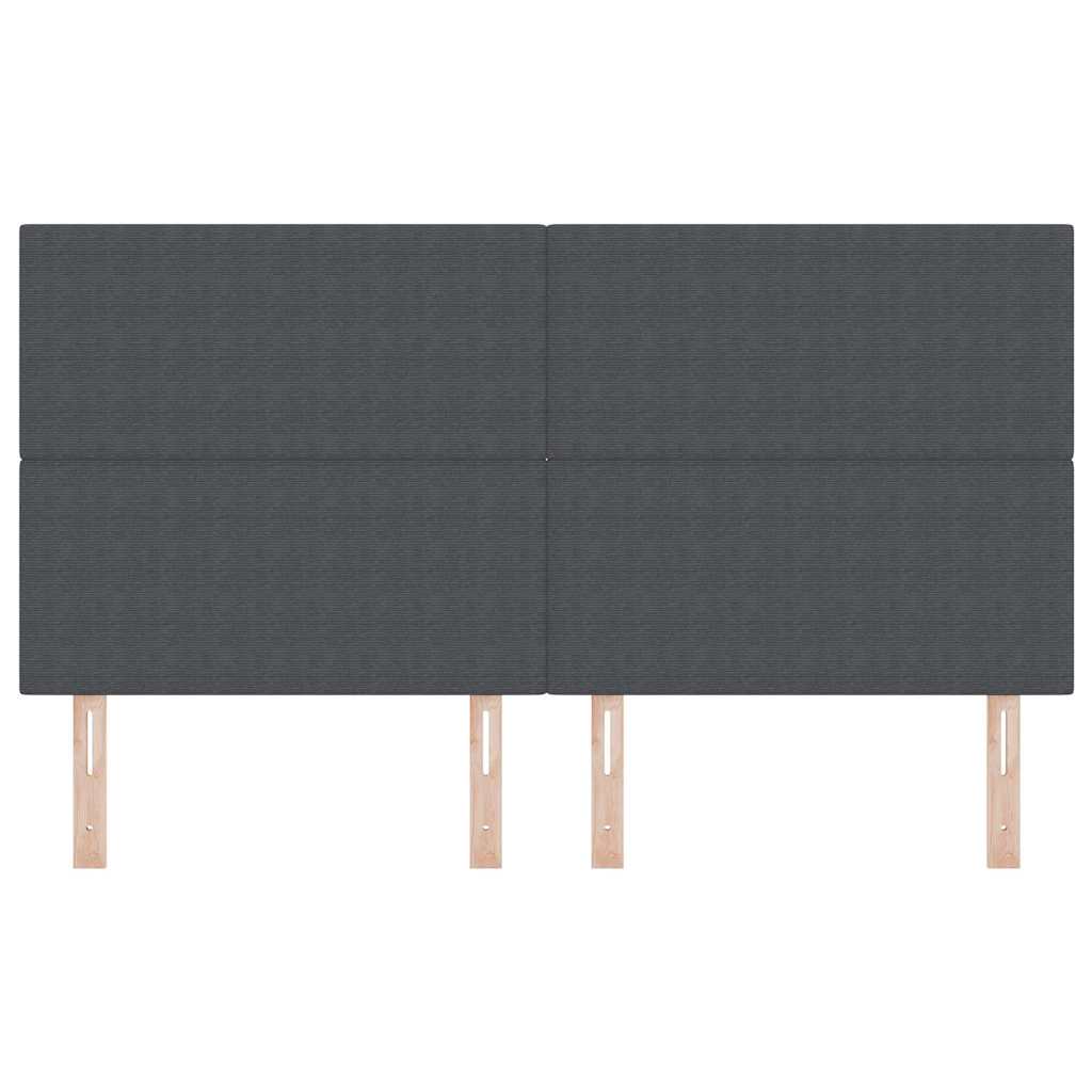 LED Kopfteil mit LED-Lichtleisten Dunkelgrau 180 cm Cordstoff