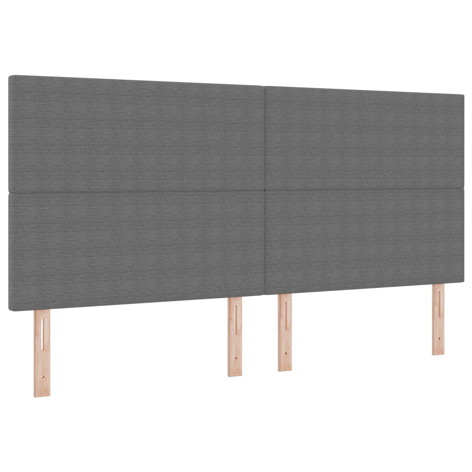 LED Kopfteil mit LED-Lichtleisten Hellgrau 200 cm Cordstoff