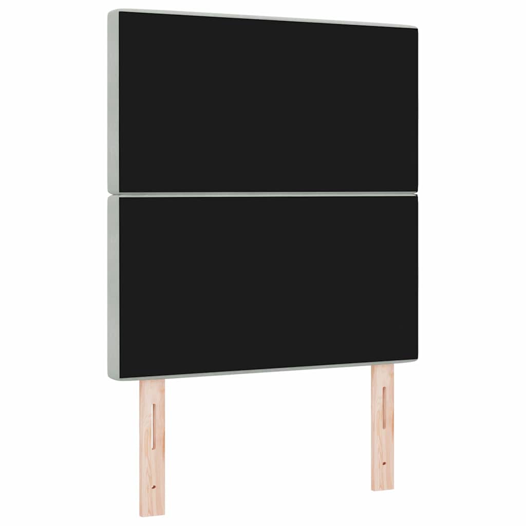 LED Kopfteil mit LED-Lichtleisten Hellgrau 80 cm Samt