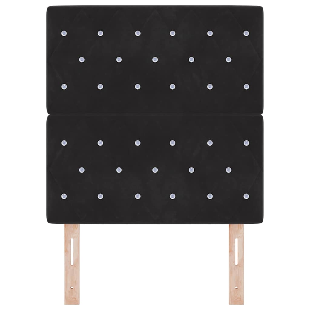LED Kopfteil mit LED-Lichtleisten Schwarz 80 cm Samt