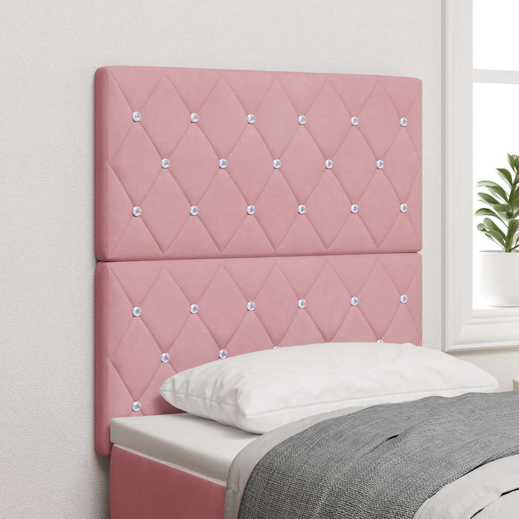 LED Kopfteil mit LED-Lichtleisten mit Kopfteil Rosa 80 cm Samt