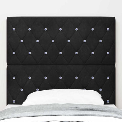 LED Kopfteil mit LED-Lichtleisten Schwarz 90 cm Samt