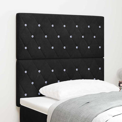 LED Kopfteil mit LED-Lichtleisten Schwarz 100 cm Samt