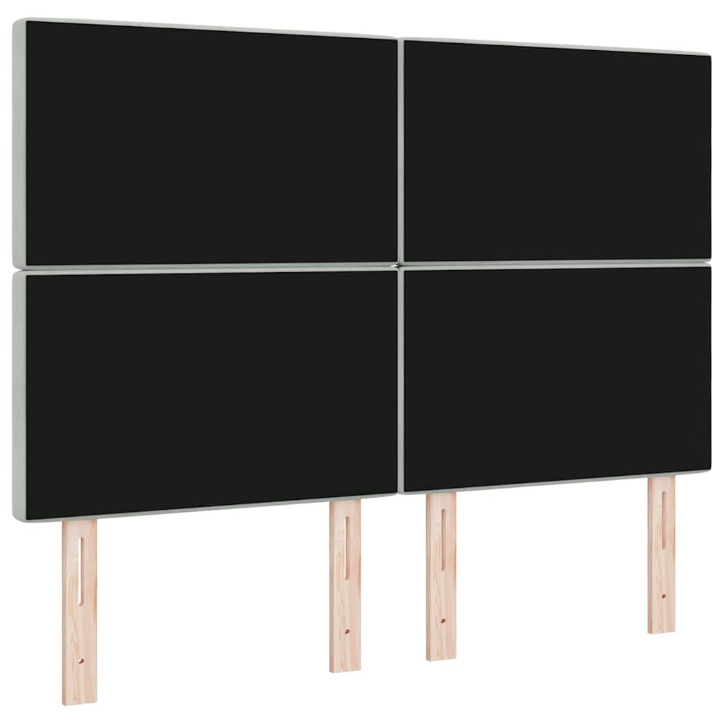 LED Kopfteil mit LED-Lichtleisten Hellgrau 144 cm Samt
