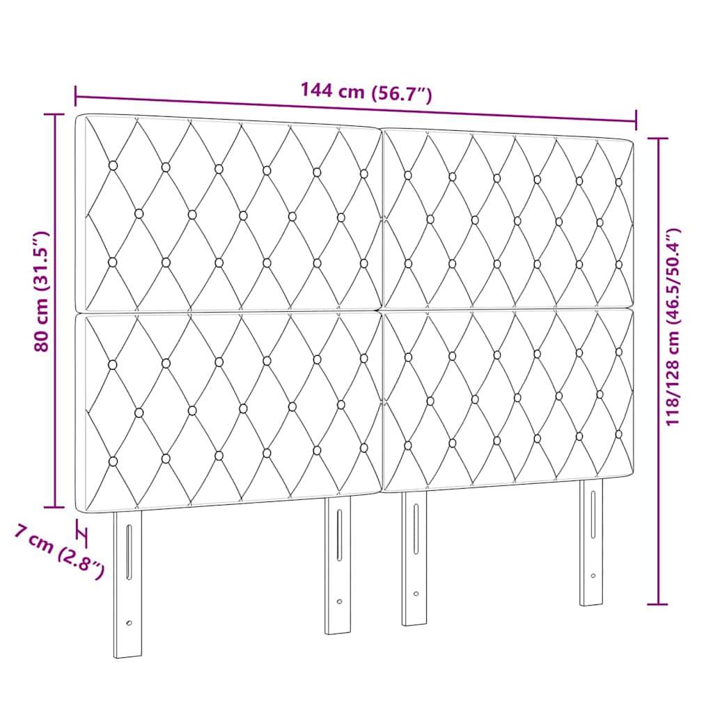 LED Kopfteil mit LED-Lichtleisten Hellgrau 144 cm Samt