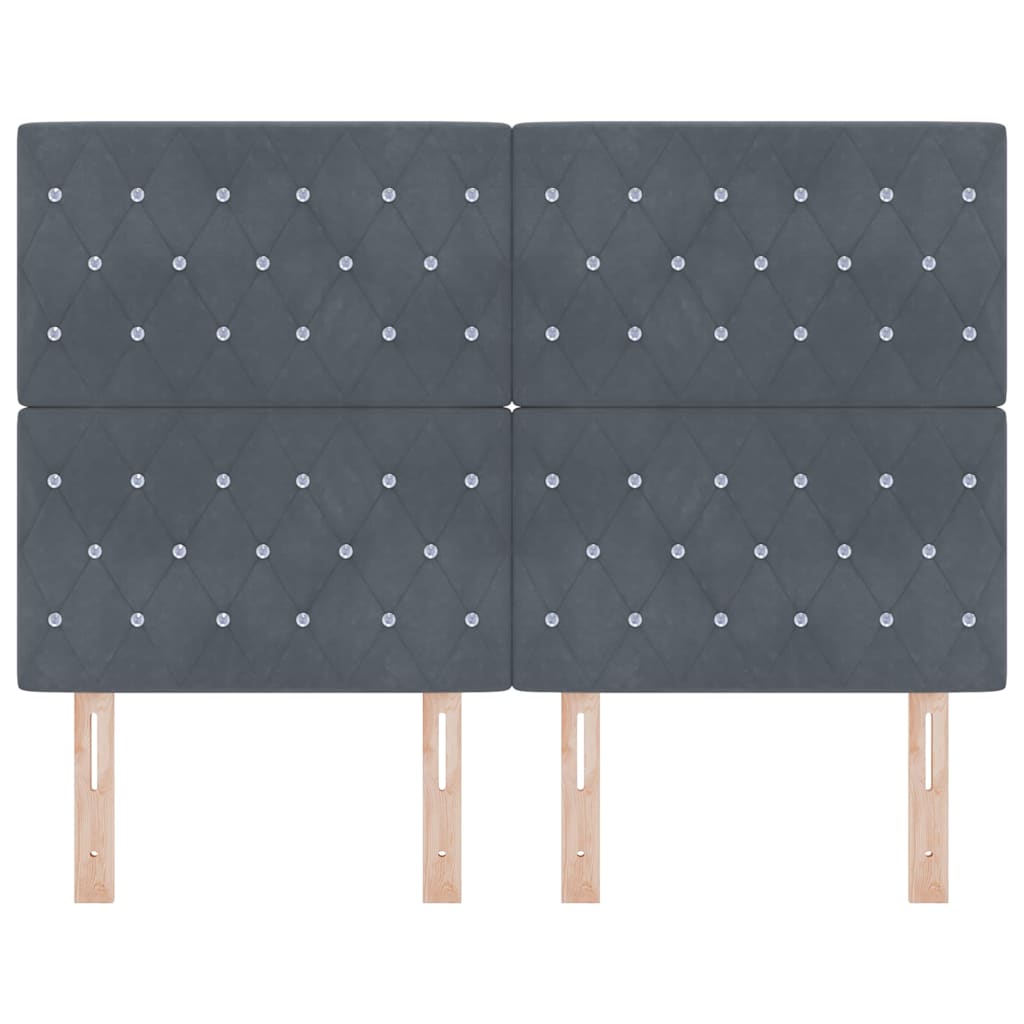 LED Kopfteil mit LED-Lichtleisten Dunkelgrau 144 cm Samt