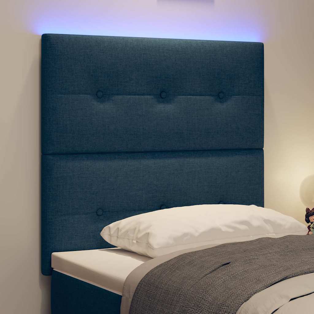 LED Kopfteil mit LED-Lichtleisten mit Kopfteil Blau 80 cm Stoff