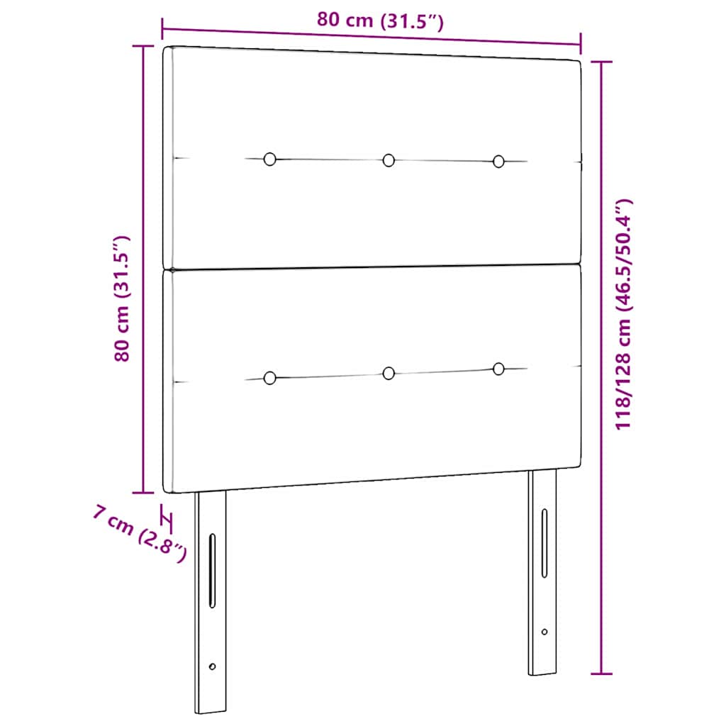 LED Kopfteil mit LED-Lichtleisten mit Kopfteil Blau 80 cm Stoff