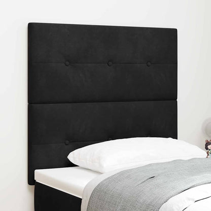 LED Kopfteil mit LED-Lichtleisten Schwarz 80 cm Samt