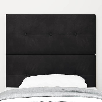LED Kopfteil mit LED-Lichtleisten Schwarz 80 cm Samt