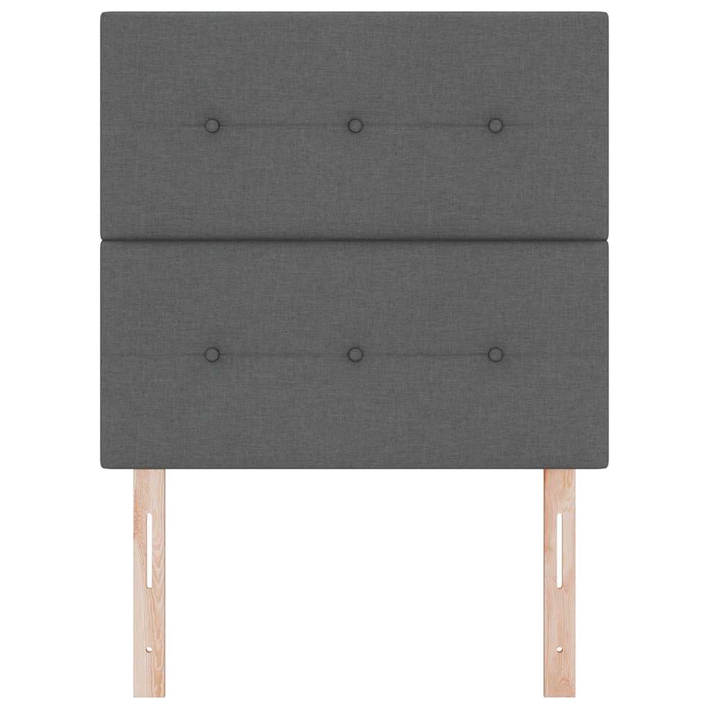 LED Kopfteil mit LED-Lichtleisten Dunkelgrau 90 cm Stoff
