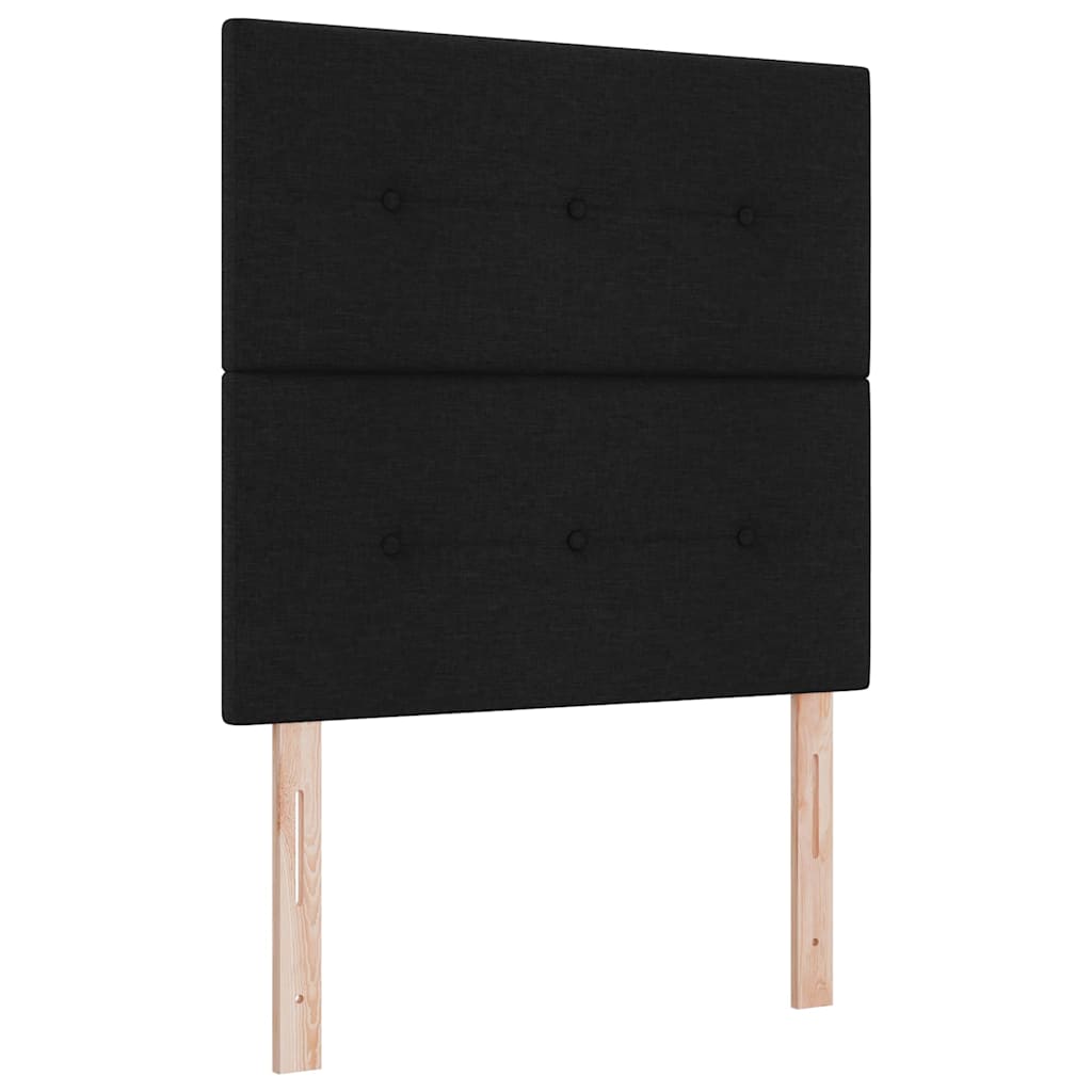 LED Kopfteil mit LED-Lichtleisten Schwarz 90 cm Stoff