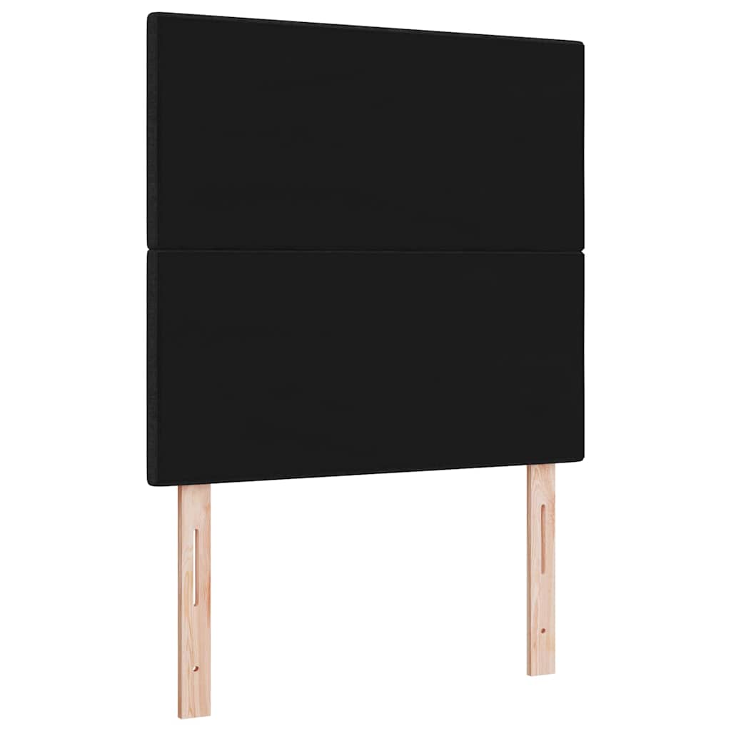 LED Kopfteil mit LED-Lichtleisten Schwarz 90 cm Stoff