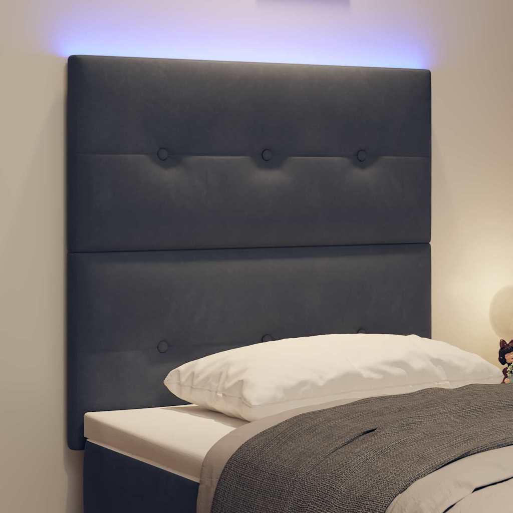 LED Kopfteil mit LED-Lichtleisten Grau 100 cm Samt