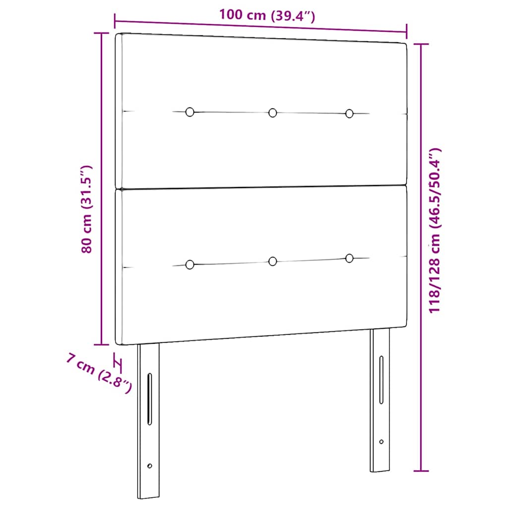 LED Kopfteil mit LED-Lichtleisten Grau 100 cm Samt