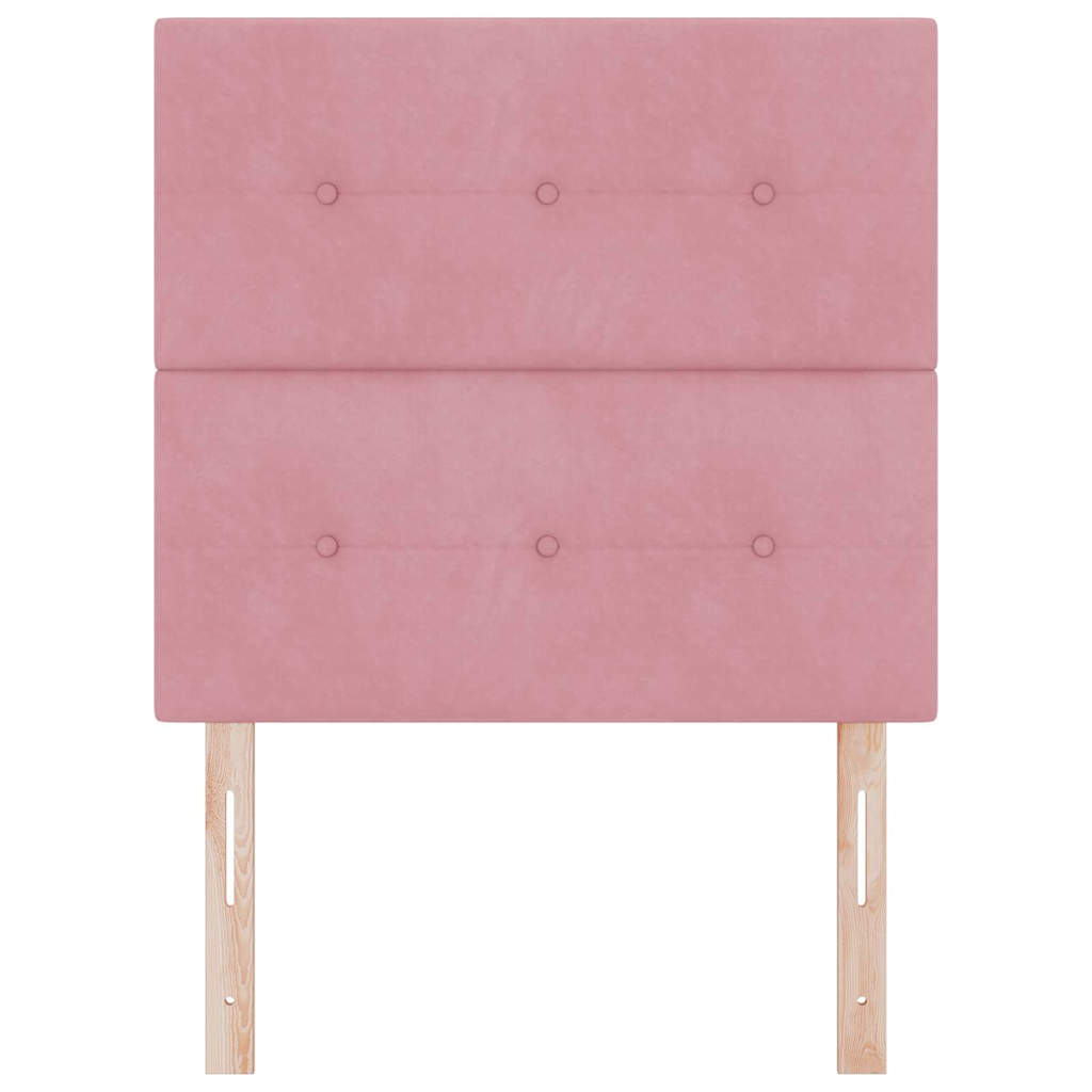 LED Kopfteil mit LED-Lichtleisten Rosa 100 cm Samt