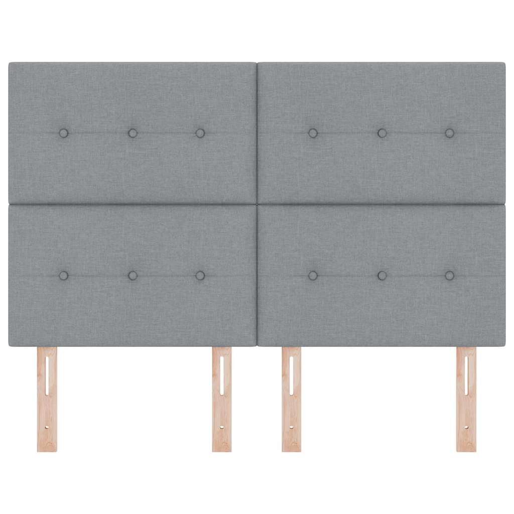 LED Kopfteil mit LED-Lichtleisten Hellgrau 144 cm Stoff