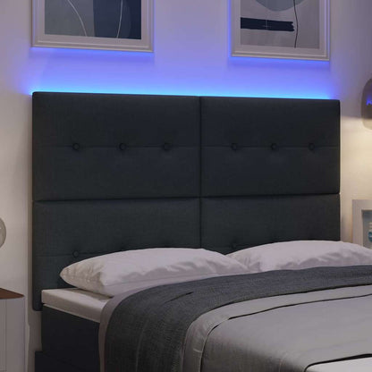 LED Kopfteil Dunkelgrau Stoff