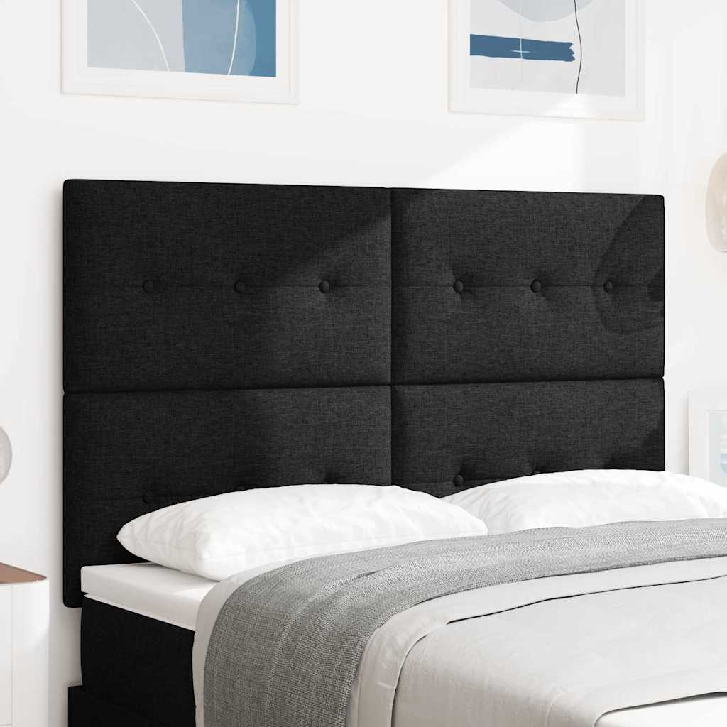 LED Kopfteil mit LED-Lichtleisten Schwarz 144 cm Stoff