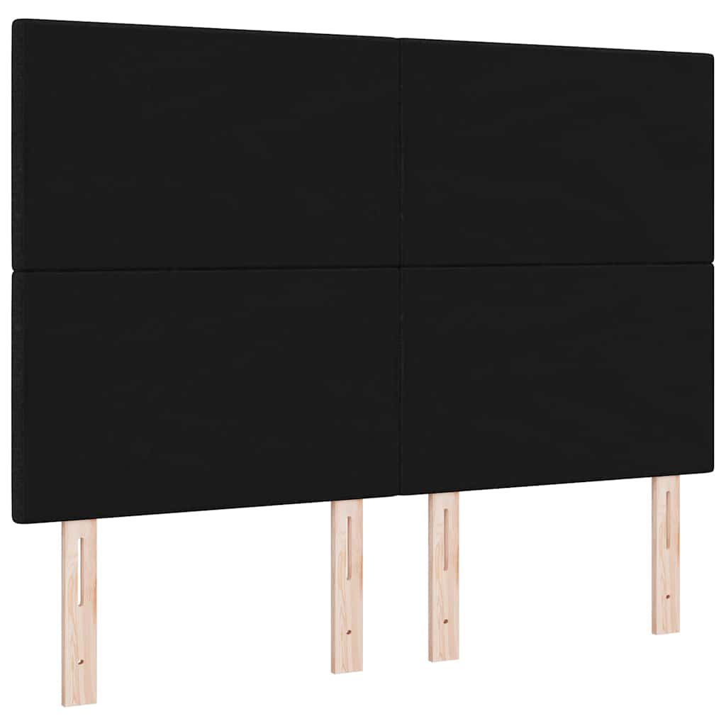 LED Kopfteil mit LED-Lichtleisten Schwarz 144 cm Stoff