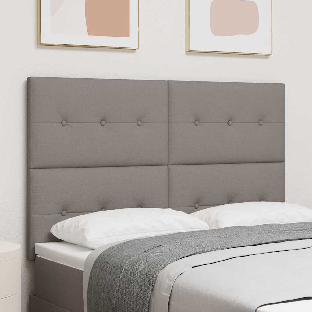 LED Kopfteil mit LED-Lichtleisten Taupe 144 cm Stoff