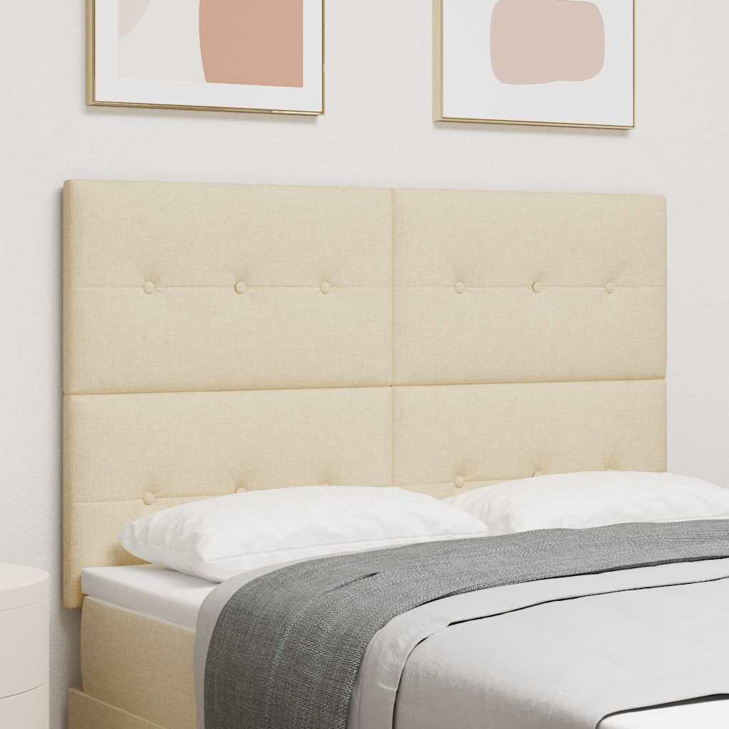LED Kopfteil mit LED-Lichtleisten Creme 144 cm Stoff