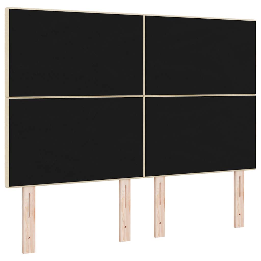LED Kopfteil mit LED-Lichtleisten Creme 144 cm Stoff