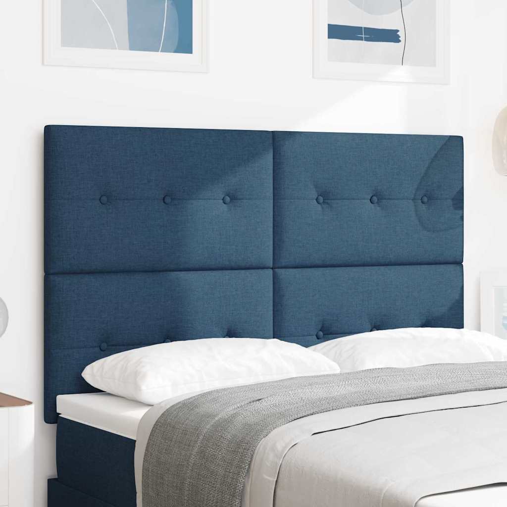 LED Kopfteil mit LED-Lichtleisten Blau 144 cm Stoff