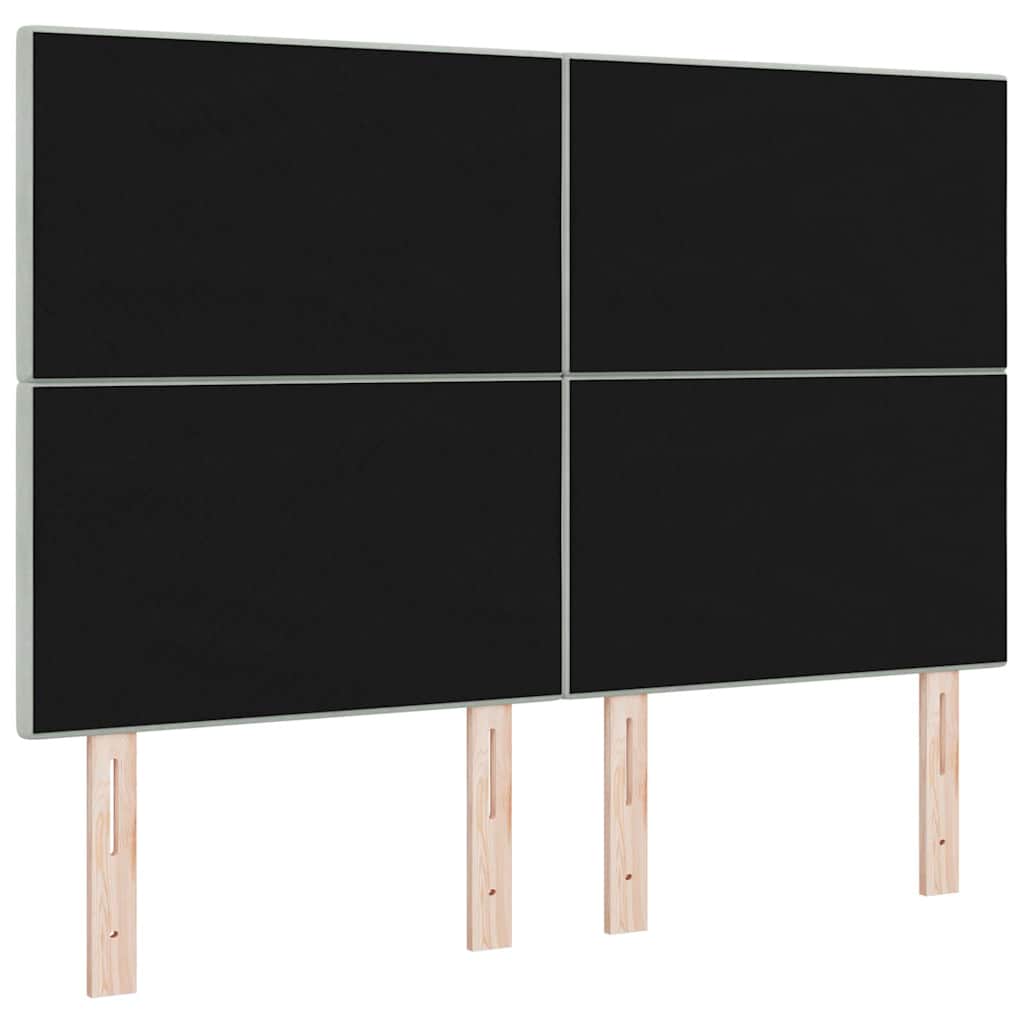LED Kopfteil mit LED-Lichtleisten Hellgrau 144 cm Samt