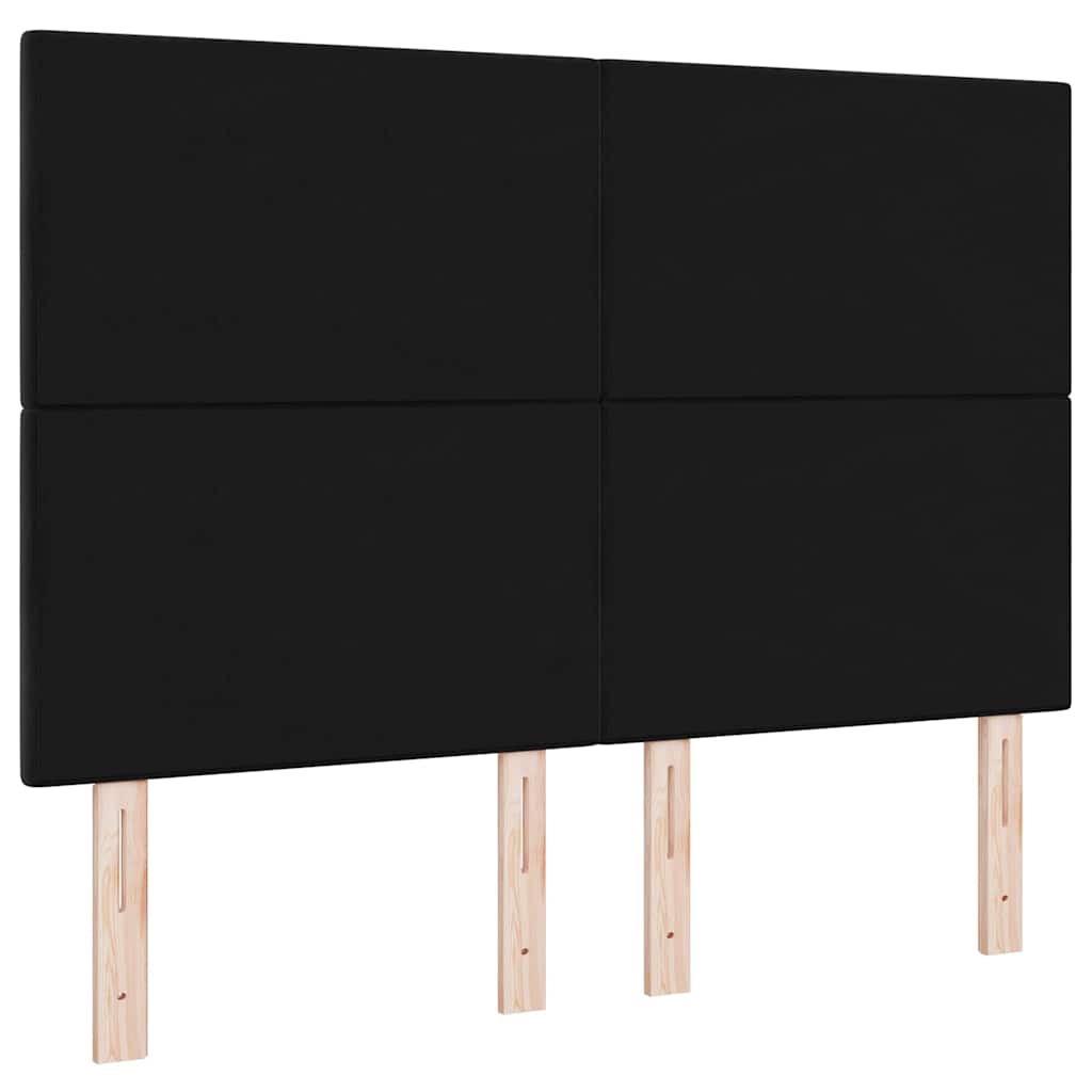 LED Kopfteil mit LED-Lichtleisten Schwarz 144 cm Samt