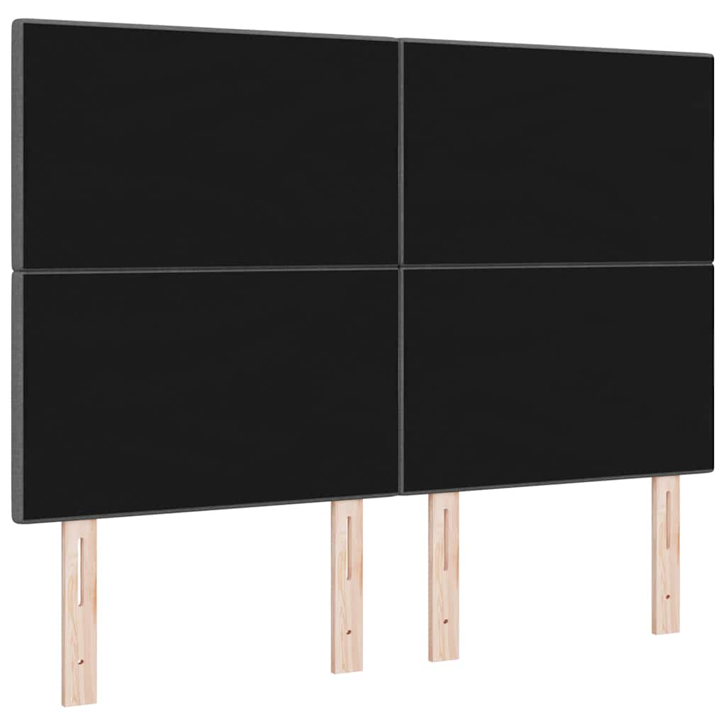 LED Kopfteil mit LED-Lichtleisten Dunkelgrau 160 cm Stoff