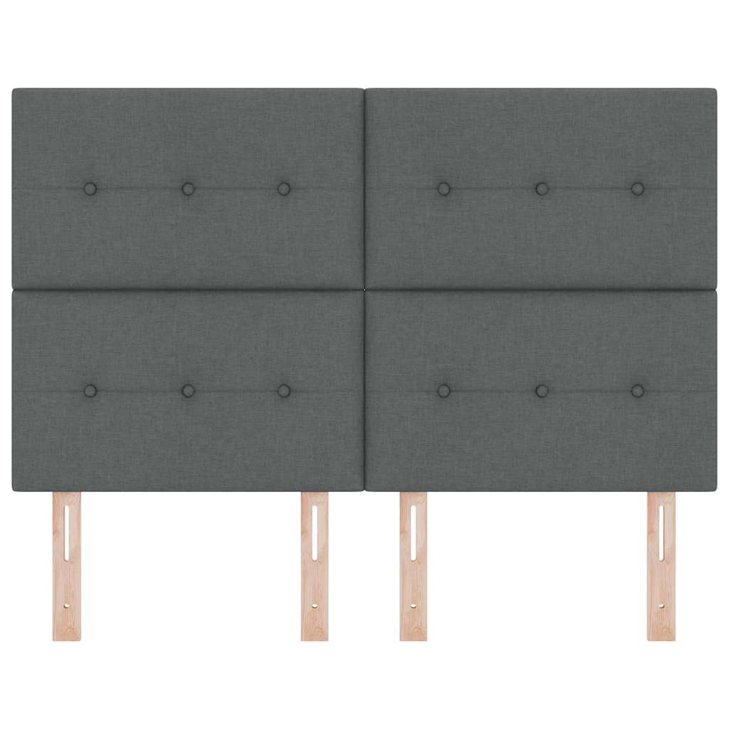 LED Kopfteil mit LED-Lichtleisten Dunkelgrau 160 cm Stoff