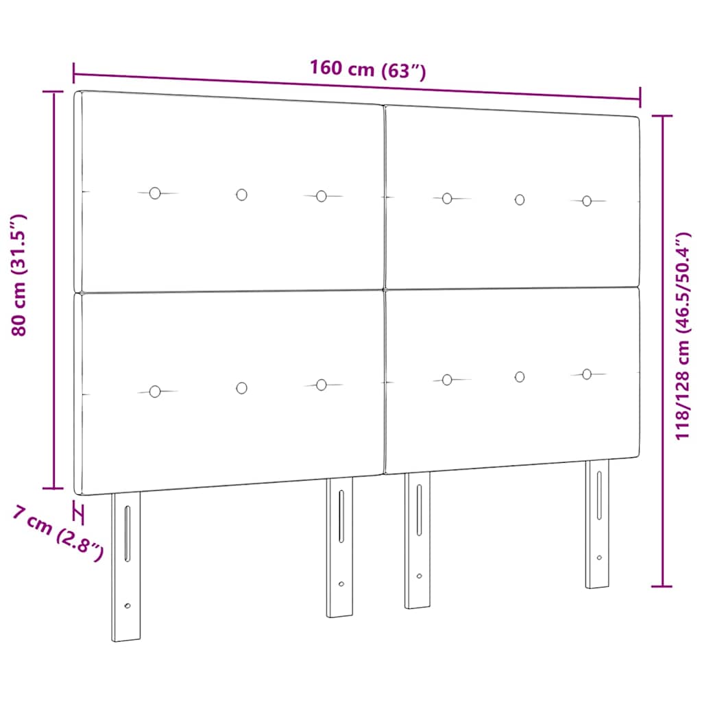 LED Kopfteil mit LED-Lichtleisten Dunkelgrau 160 cm Stoff