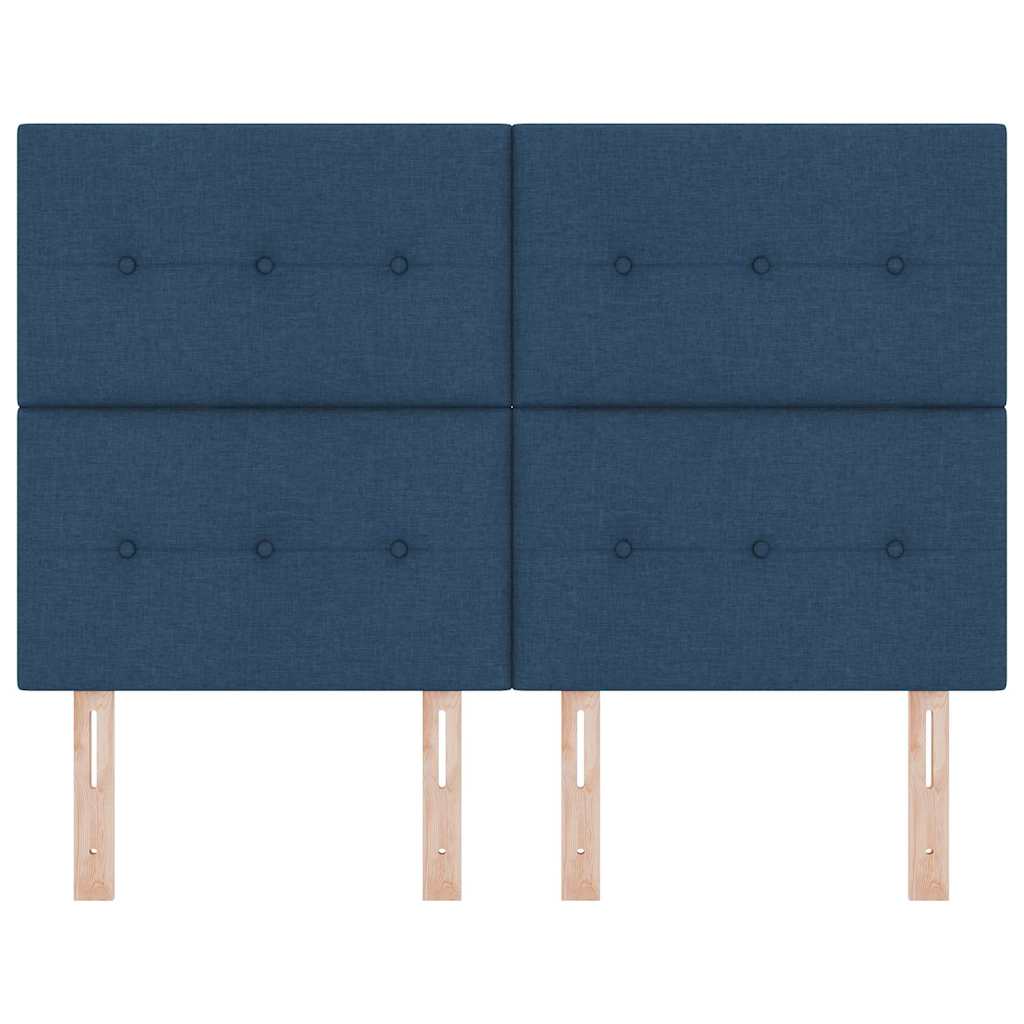 LED Kopfteil mit LED-Lichtleisten Blau 160 cm Stoff