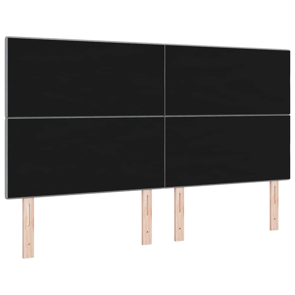 LED Kopfteil mit LED-Lichtleisten Hellgrau 180 cm Stoff
