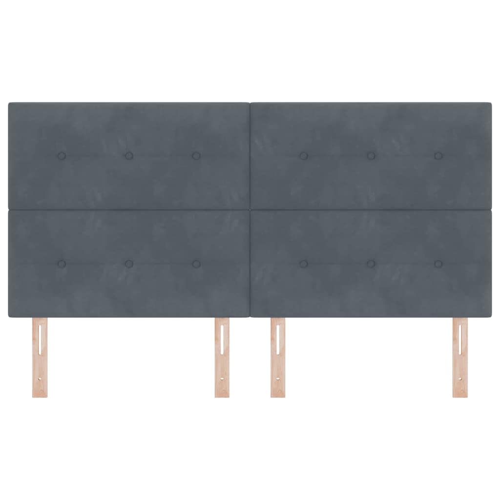 LED Kopfteil mit LED-Lichtleisten Grau 180 cm Samt