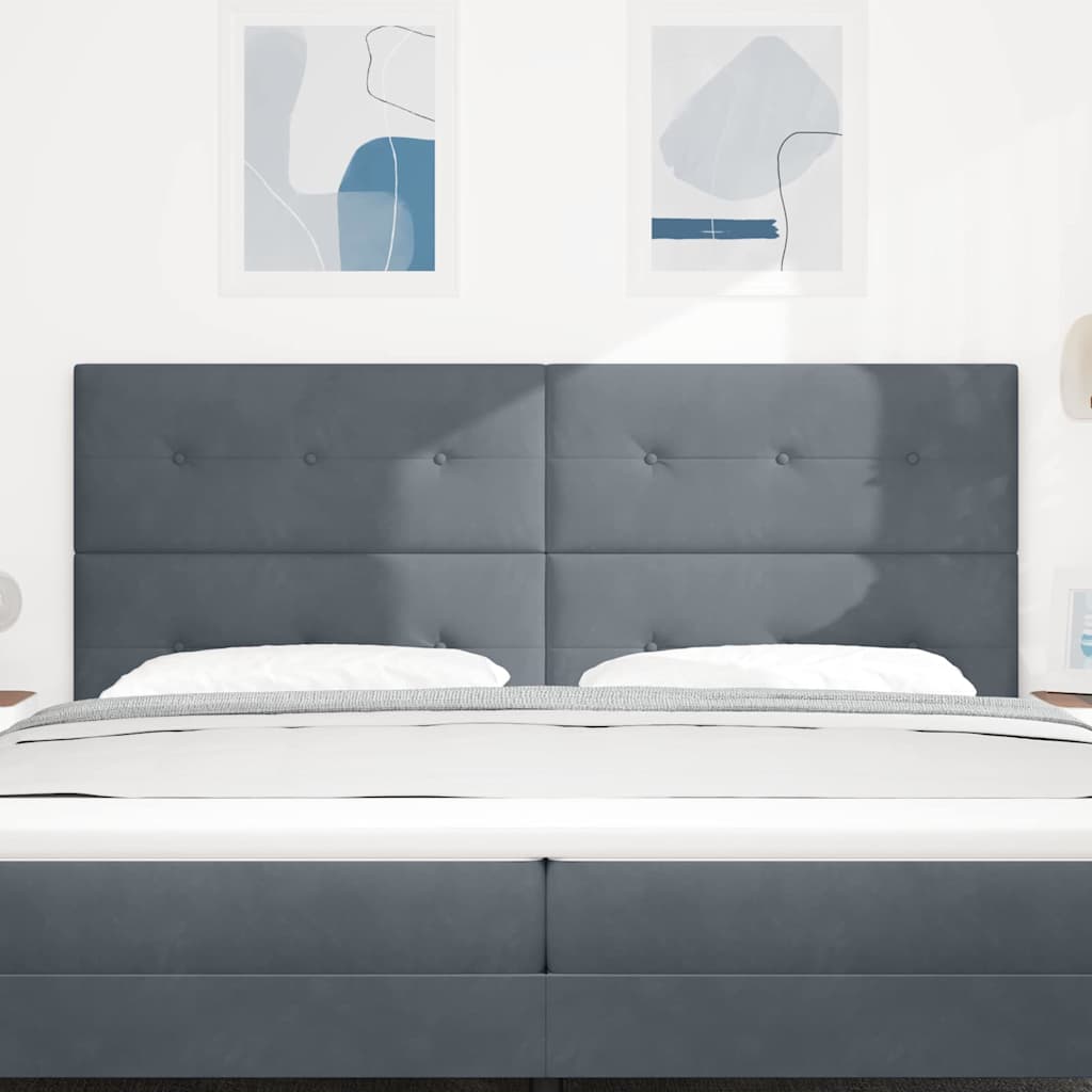 LED Kopfteil mit LED-Lichtleisten Grau 200 cm Samt