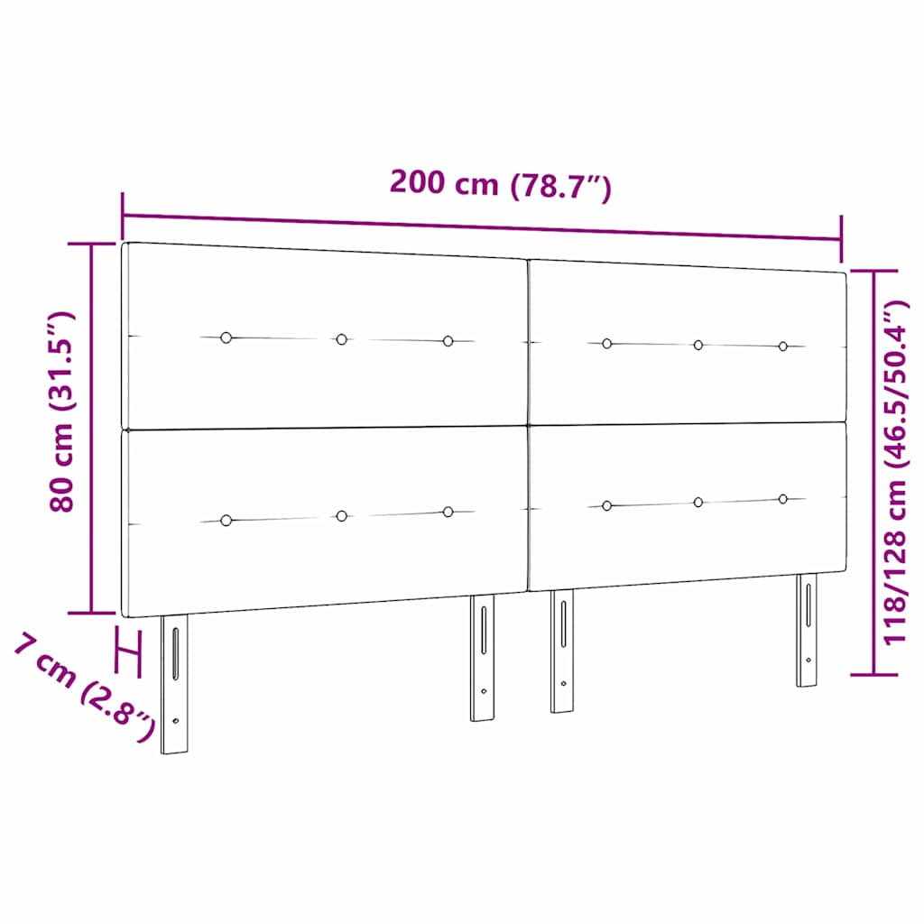 LED Kopfteil mit LED-Lichtleisten Grau 200 cm Samt