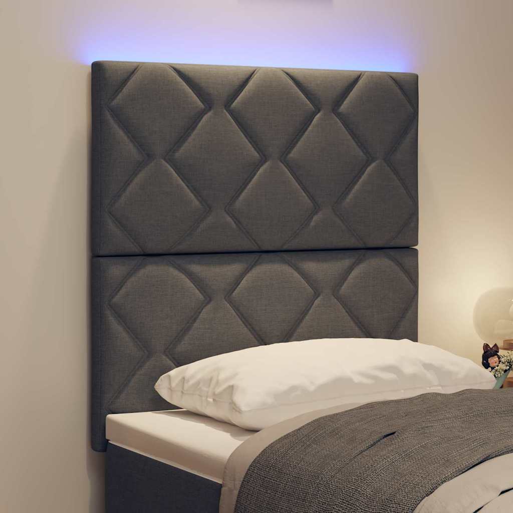LED Kopfteil Grau Stoff
