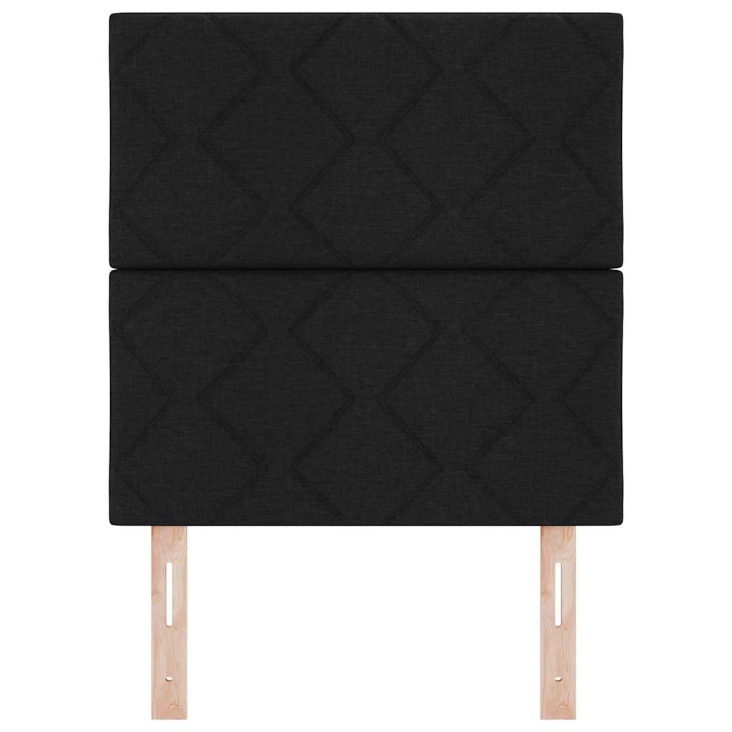 LED Kopfteil Schwarz Stoff