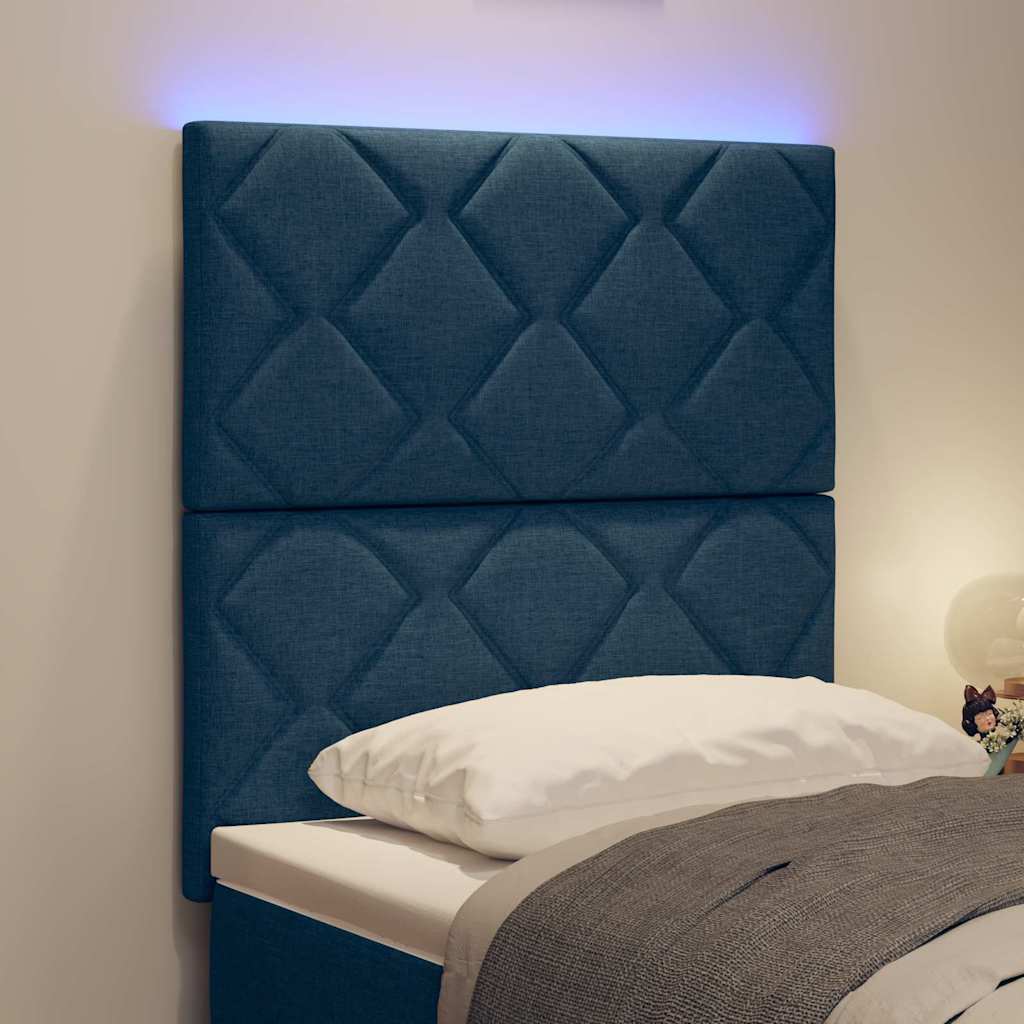 LED Kopfteil Blau 80 cm Stoff