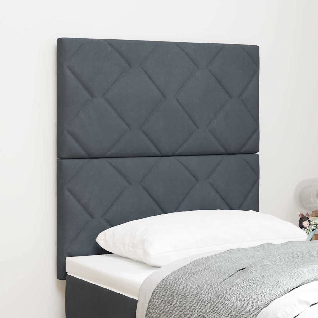 LED Kopfteil Dunkelgrau 80 cm Samt