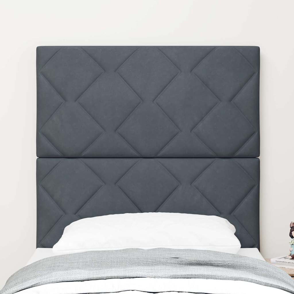 LED Kopfteil Dunkelgrau 80 cm Samt