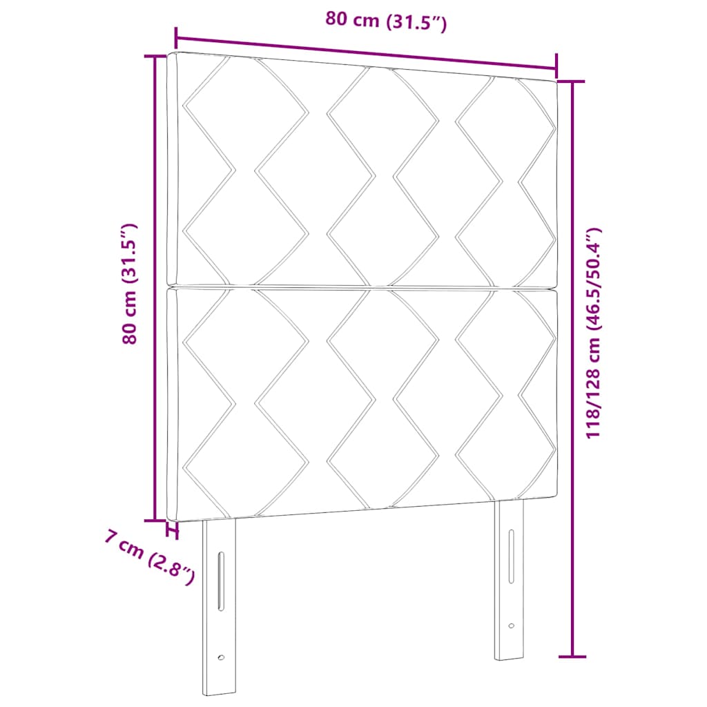 LED Kopfteil Dunkelgrau 80 cm Samt