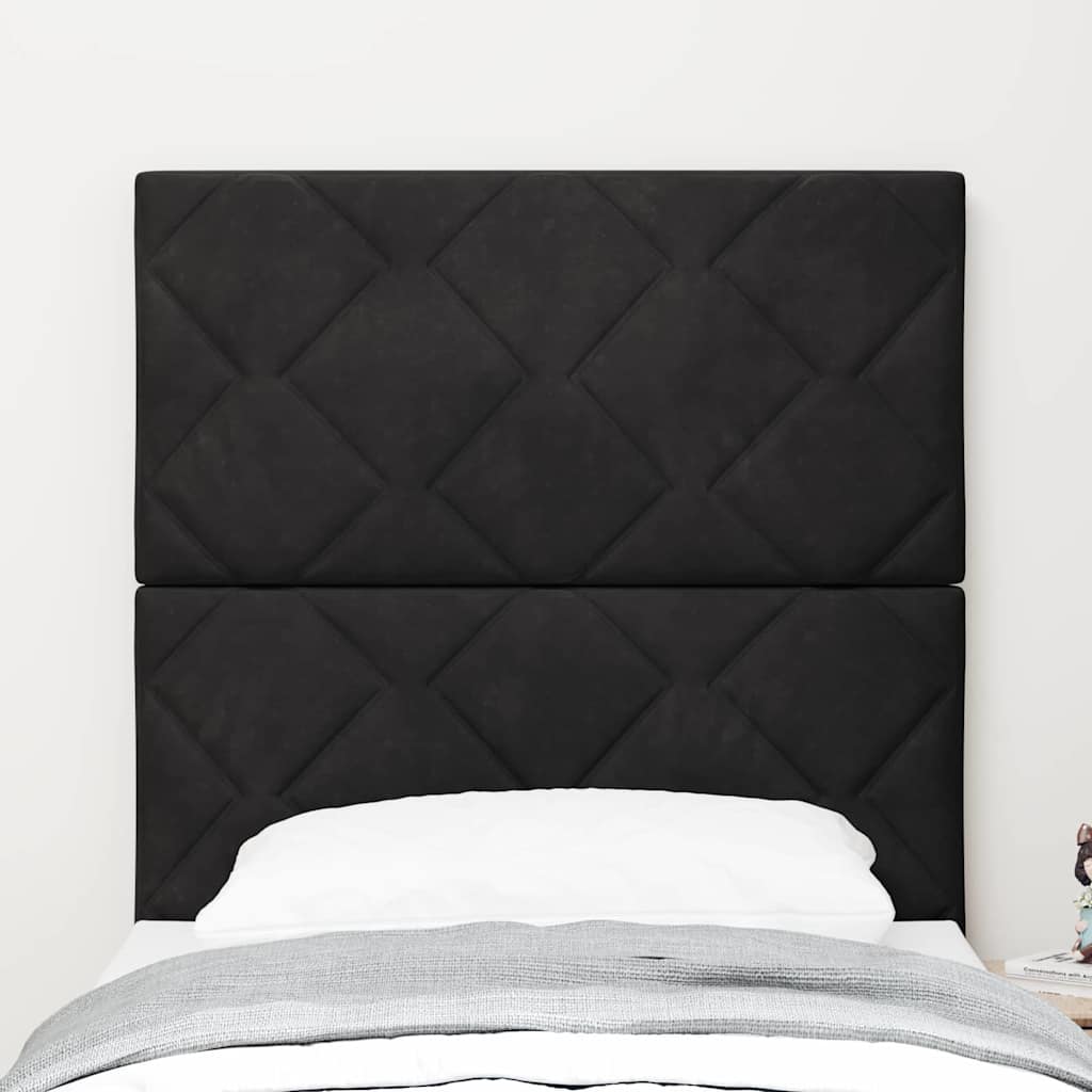 LED Kopfteil Schwarz 80 cm Samt