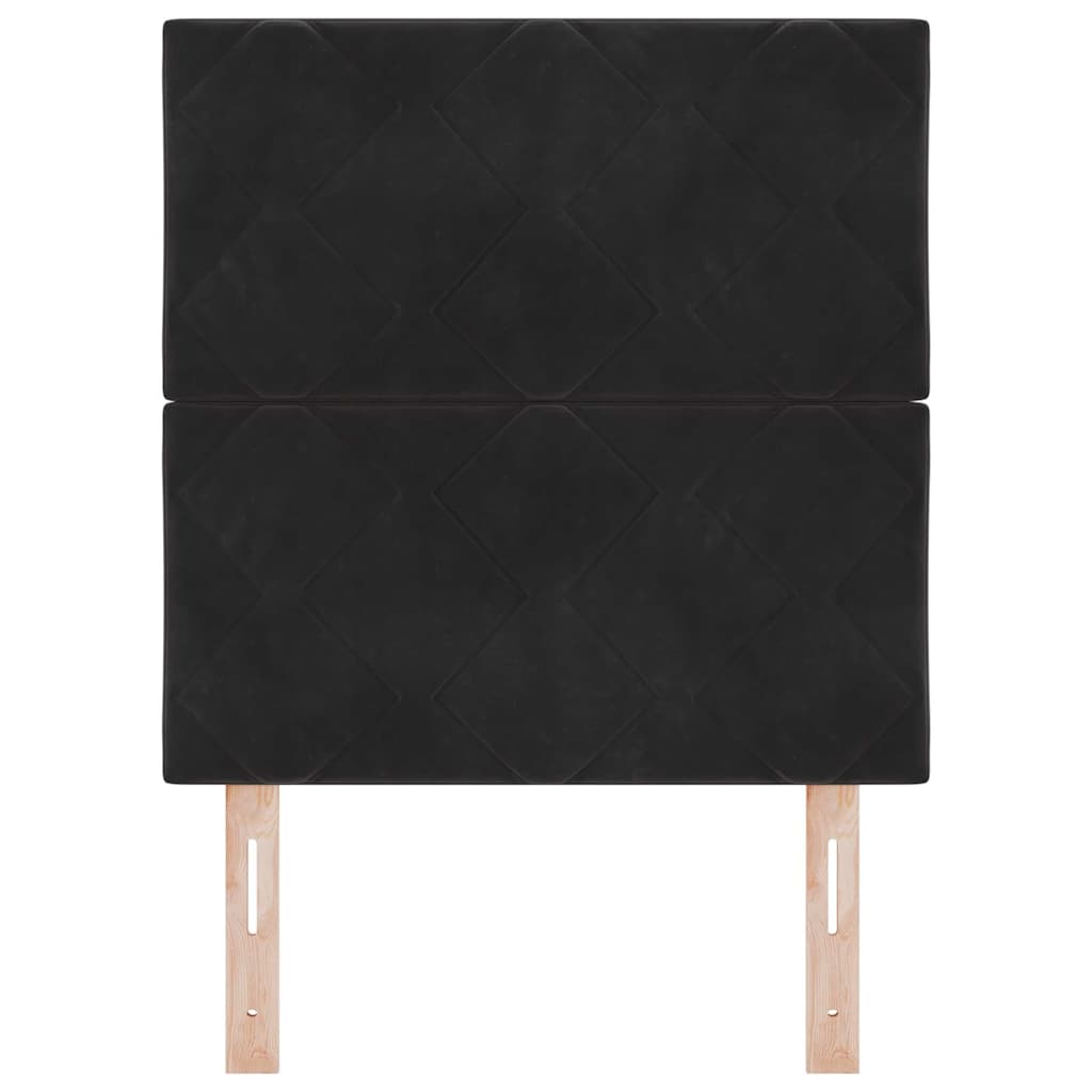 LED Kopfteil Schwarz 80 cm Samt