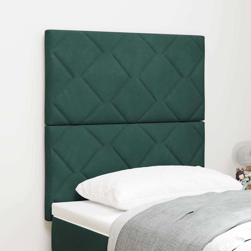 LED Kopfteil Dunkelgrün 80 cm Samt