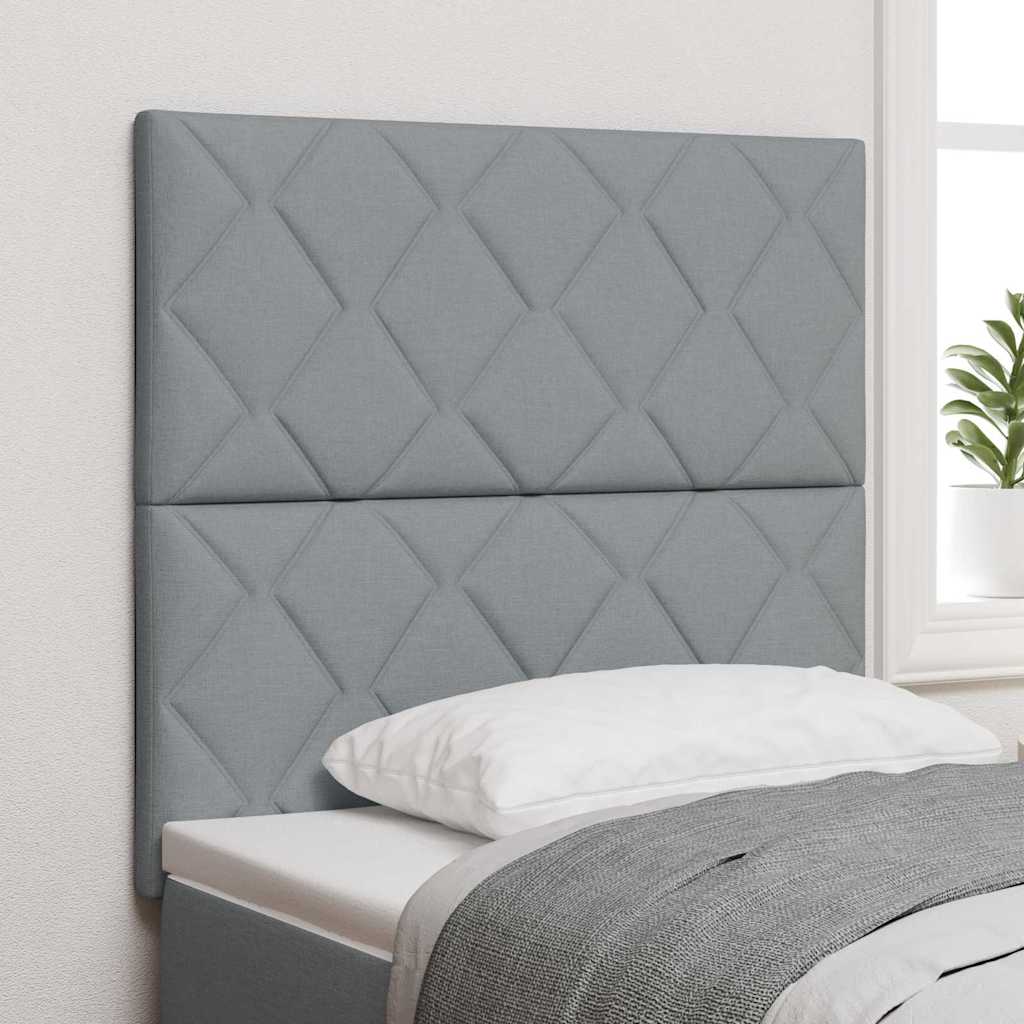 LED Kopfteil Hellgrau 90 cm Stoff